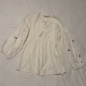 Soft Surroundings Embelished White Blouse XS (2/4)